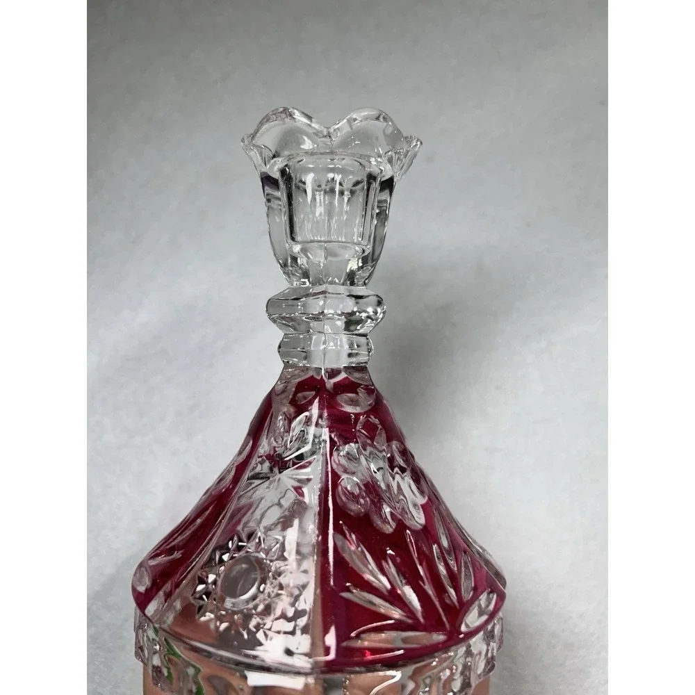 Fifth Avenue Crystal Candle Holders Red Accent Set Of 2